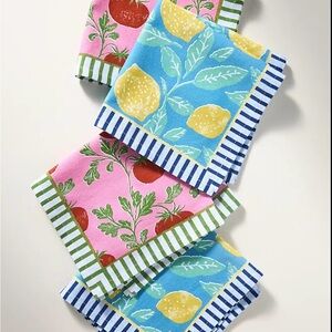 NWOT Anthropologie Luca Napkins Set of 4 – Lemon Print 🍋